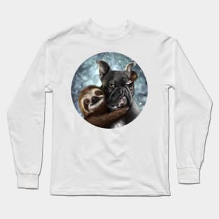 A Frenchie with his Sloth! Long Sleeve T-Shirt